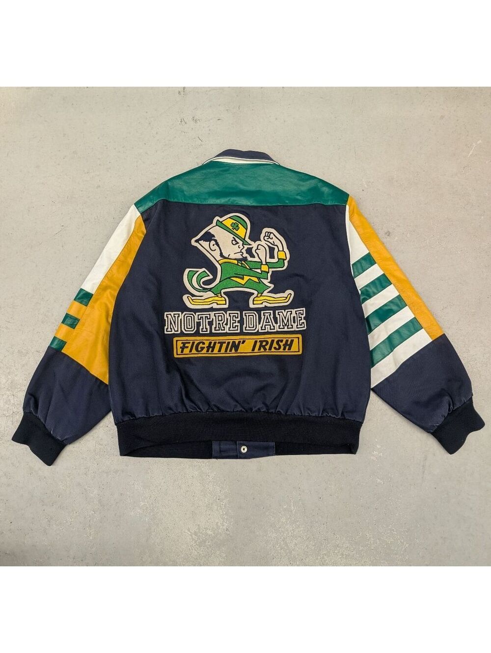Vintage 90s Jeff Hamilton Notre Dame Fight Irish Jacket